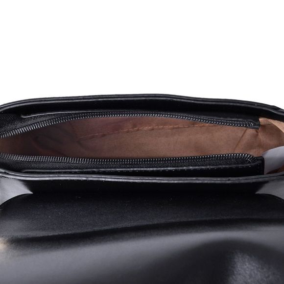 Crossbody Bag Black Faux Leather Saddle Bag Style - Picture 4 of 4